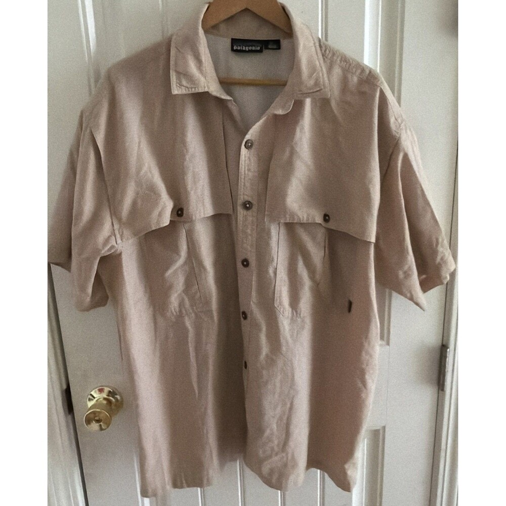 Patagonia Men’s Vented Button-Up Short Sleeve Shirt XL Cotton Fishing Hiking
